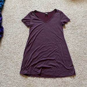 purple t shirt dress! size small could fit to a medium though.
